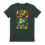 Puzzle Autism Awareness Autistic Support in Forest Green - back view
