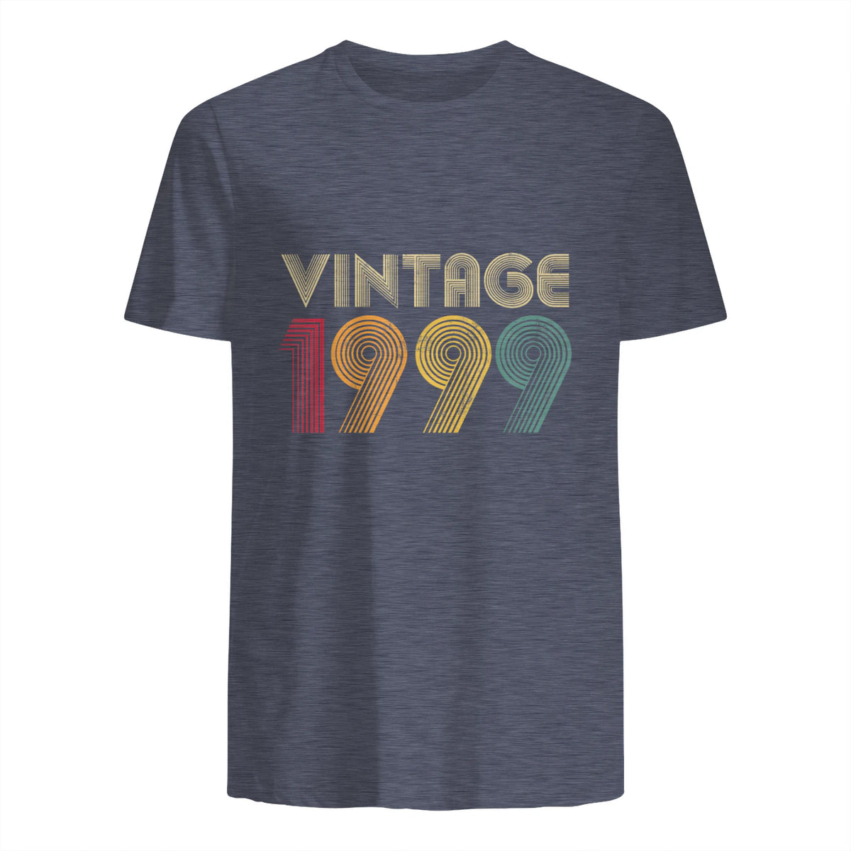Vintage Twenty-Fourth Birthday Gift T-Shirt in Heather Navy - back view