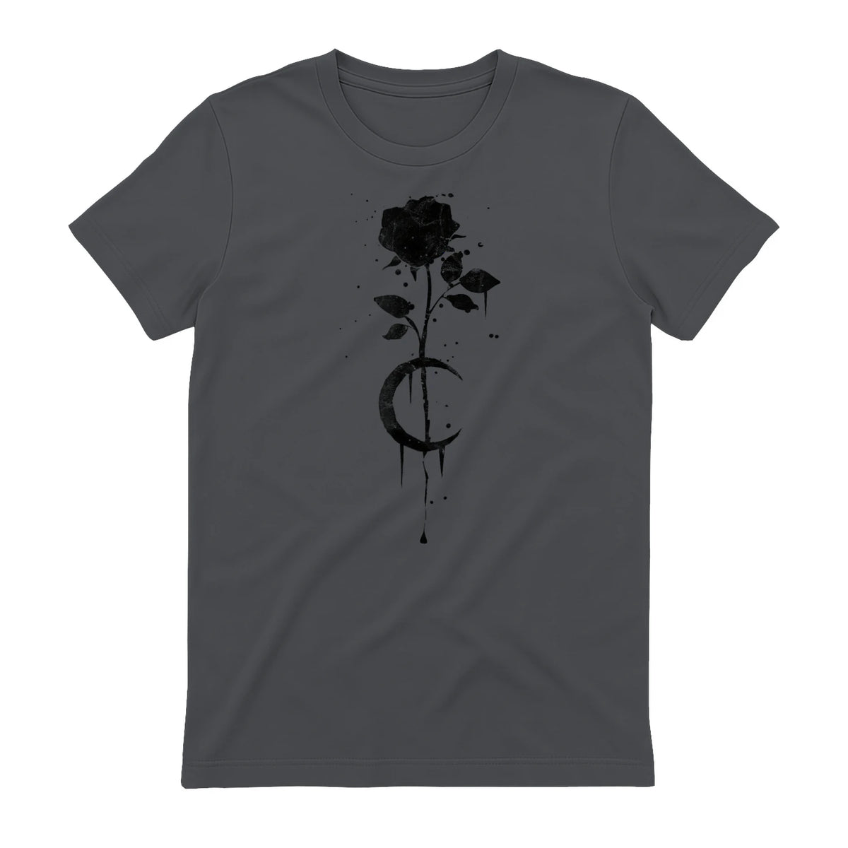 Occult Vintage Moon Rose Witchcraft Okkult Hexe Gothic in Charcoal - back view