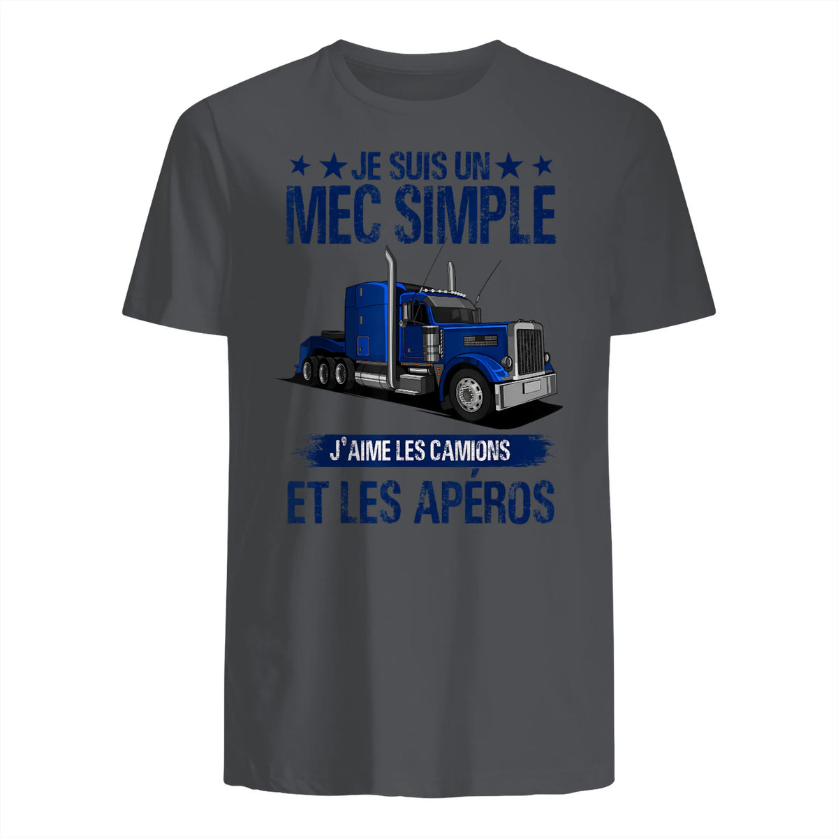 Camion et Routier, mec Simple, Chauffeur Poids Lourds in Charcoal - back view
