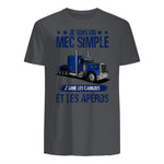 Camion et Routier, mec Simple, Chauffeur Poids Lourds in Charcoal - back view