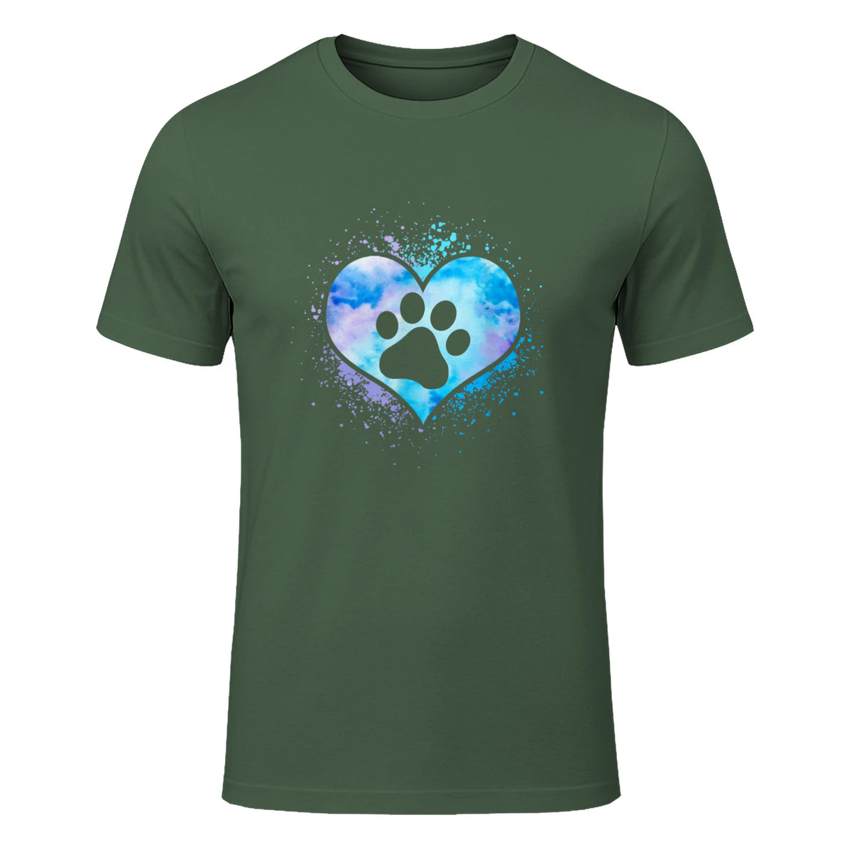 chien patte dans le coeur chien amoureux animal de compagnie in Military Green - front view