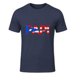 Puerto Rico Flag Father's Day Patriotic Puerto Rican Pride in Heather Navy - front view