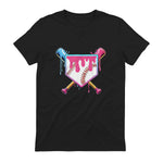 Baseball Drip Youth T-Shirt in Black - back view
