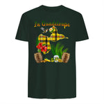 Carte de Guadeloupe Madras Colibri Hibiscus Et Rhum Antilles in Forest Green - back view