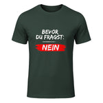GIGATEMP Herren Männer Sprüche Lustig Witzig Schwarz Halbarm Klein EU XS Regulär Casual Funny Slogan Vat in Forest Green - front view