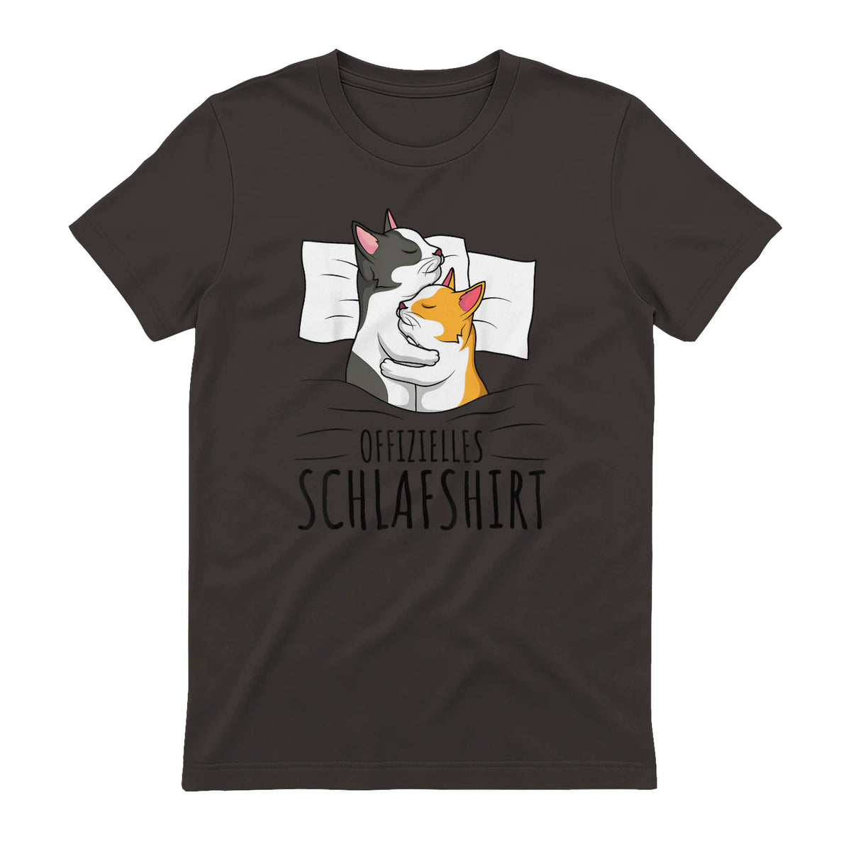 Offizielles Schlafshirt Katze Kater Katzen in Dark Chocolate - back view