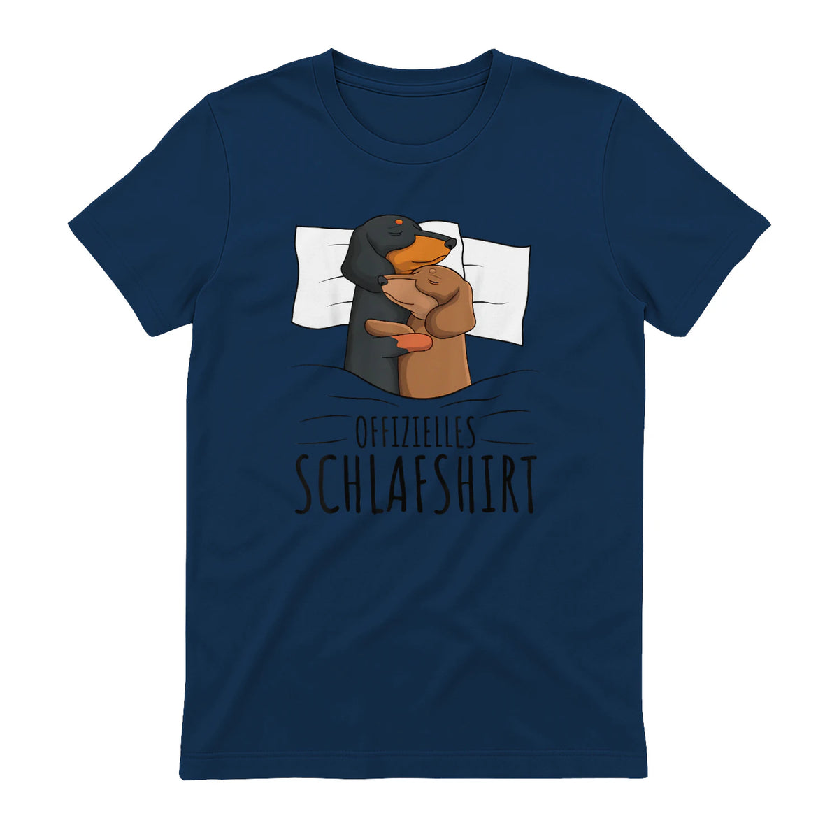 Offizielles Schlafshirt Dackel Hund Dachshund Teckel in Navy - back view