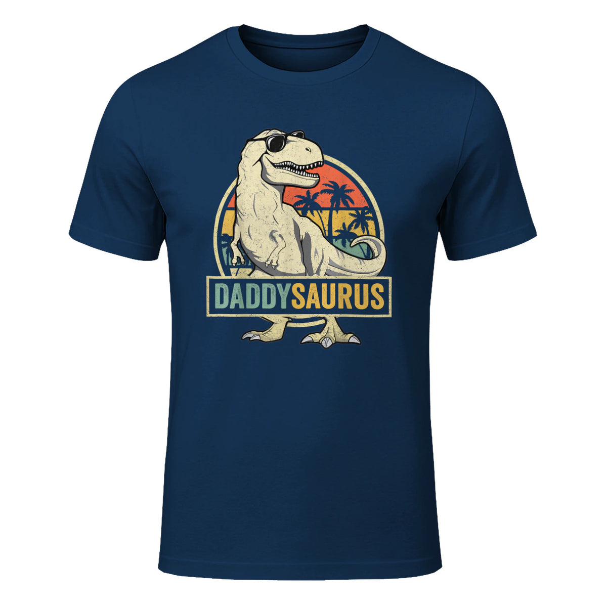 Daddysaurus T Rex Dinosaur Daddy Saurus Family Matching in Navy - front view