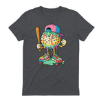 Baseball Drip for Boys Ice Cream Drip Baseball Sport T-Shirt in Charcoal - back view