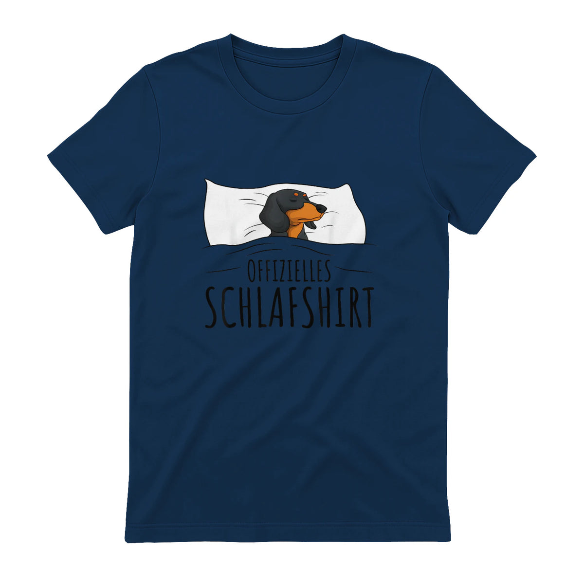 Offizielles Schlafshirt Schlafanzug Dackel Hund Geschenkidee in Navy - back view