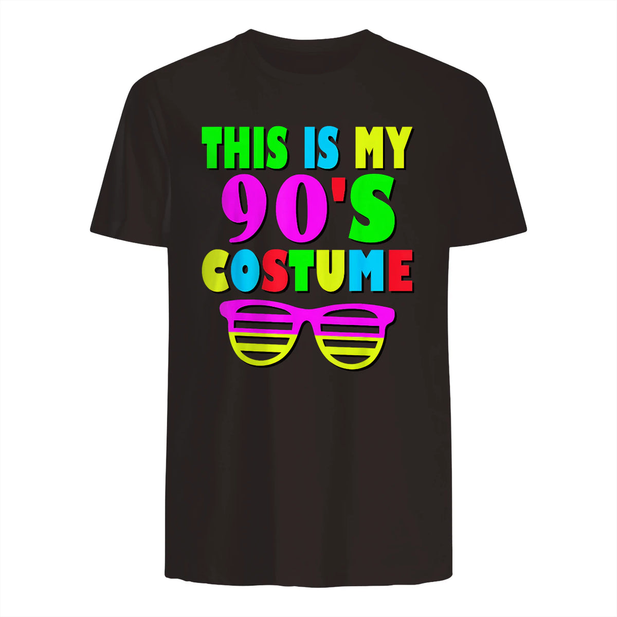 This Is My Nineties Costume Party T-Shirt in Dark Chocolate - back view