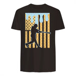 Baseball Drip Boys Dripping Ice Cream Baseball American Flag T-Shirt in Dark Chocolate - back view