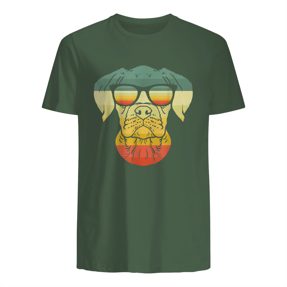 Boxer rétro vintage pour amoureux des chiens in Military Green - back view