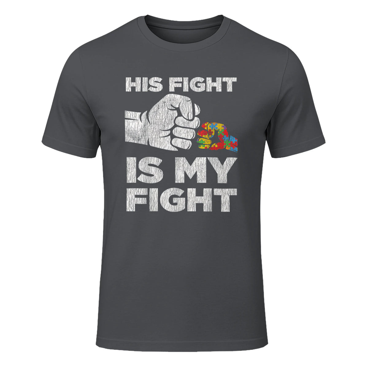Autism Awareness for Parents of Autistic Kids T-Shirt in Charcoal - front view