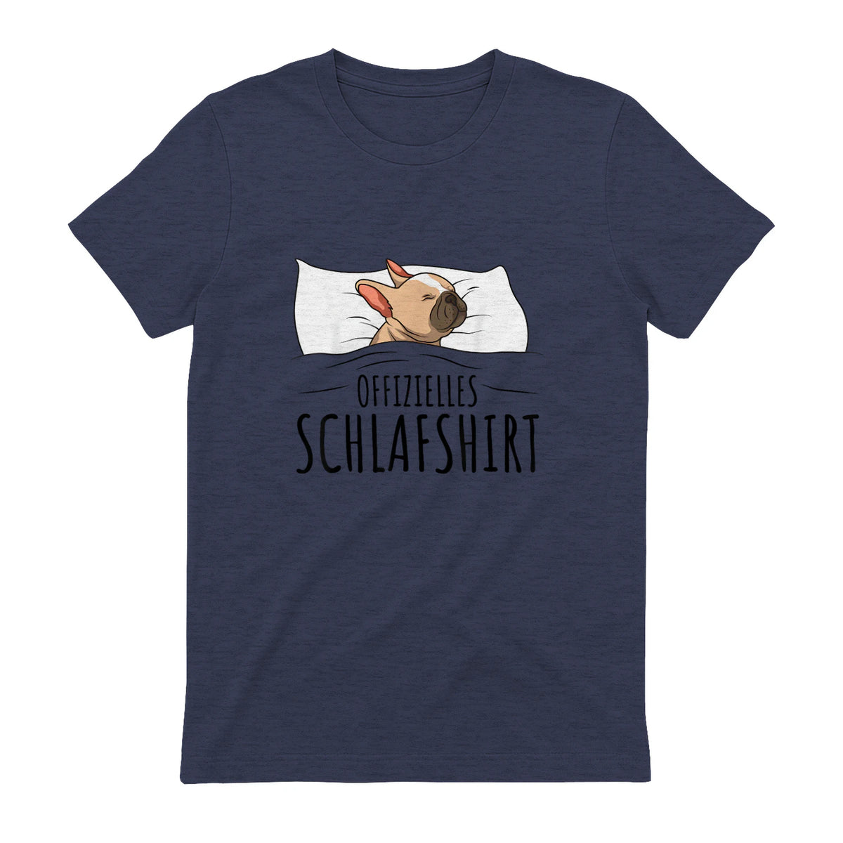 Süße Französische Bulldoggen Geschenke Offizielles Schlafshirt Schlafanzug Französische Bulldogge , Weiß, S, Kurz in Heather Navy - back view
