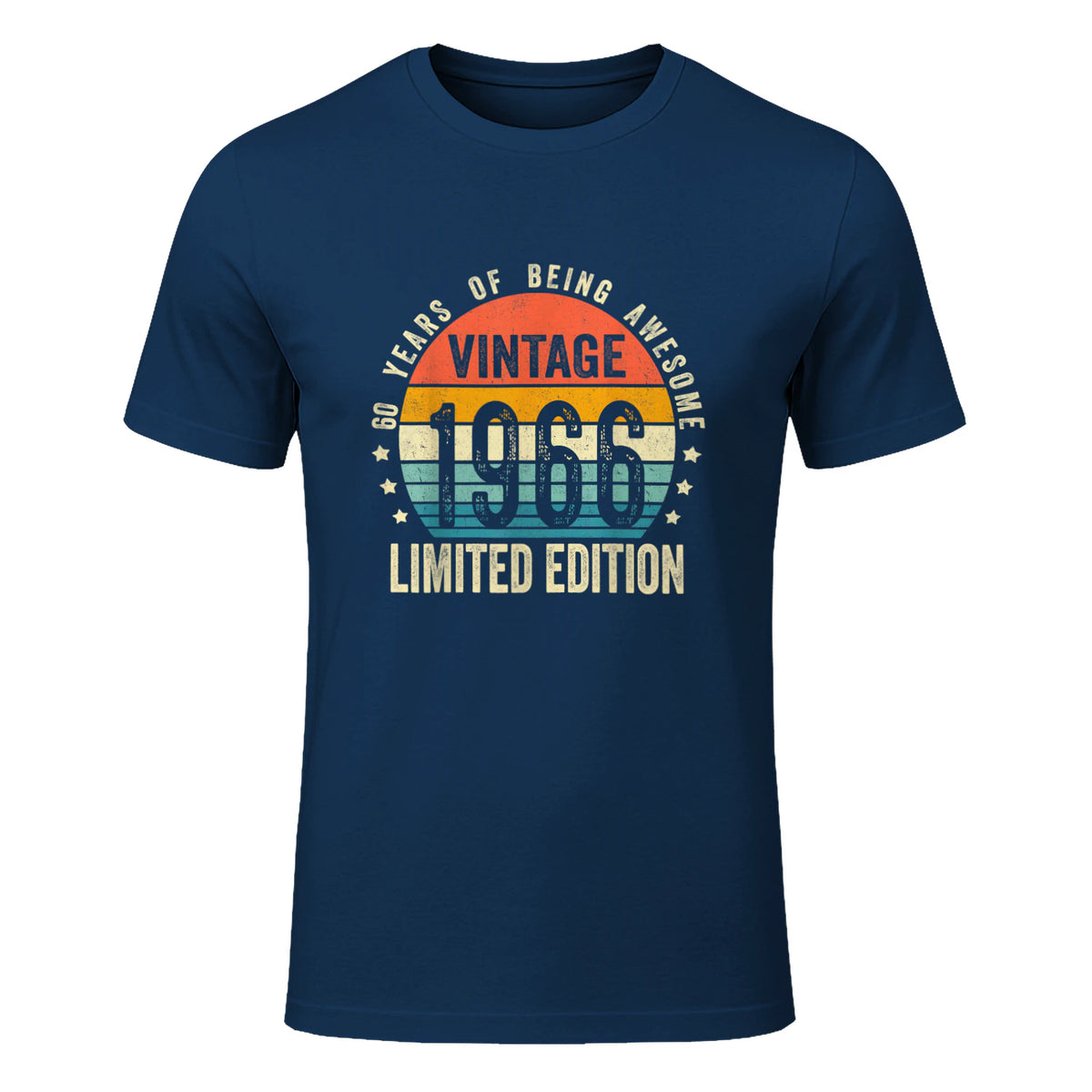 Vintage Sixtieth Birthday Gift T-Shirt in Navy - front view