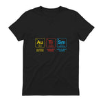 Autism Awareness Periodic Table ASD T-Shirt in Black - back view