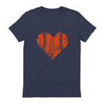 US State San Francisco Baseball Vintage Heart T-Shirt in Heather Navy - back view