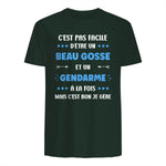 Départ Métier Super Gendarme Humour Beau Gosse Gendarme in Forest Green - back view
