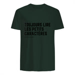 Toujours Lire Les Petits Caractères Futur Je Vais Être Papa T-Shirt in Forest Green - back view