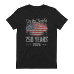 Vintage Anniversary Fourth of July Birthday T-Shirt in Black - back view