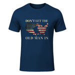 Don't Let The Old Man in Vintage American Flag T-Shirt in Navy - front view