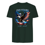 Patriotic Eagle and Flag Anniversary T-Shirt in Forest Green - back view