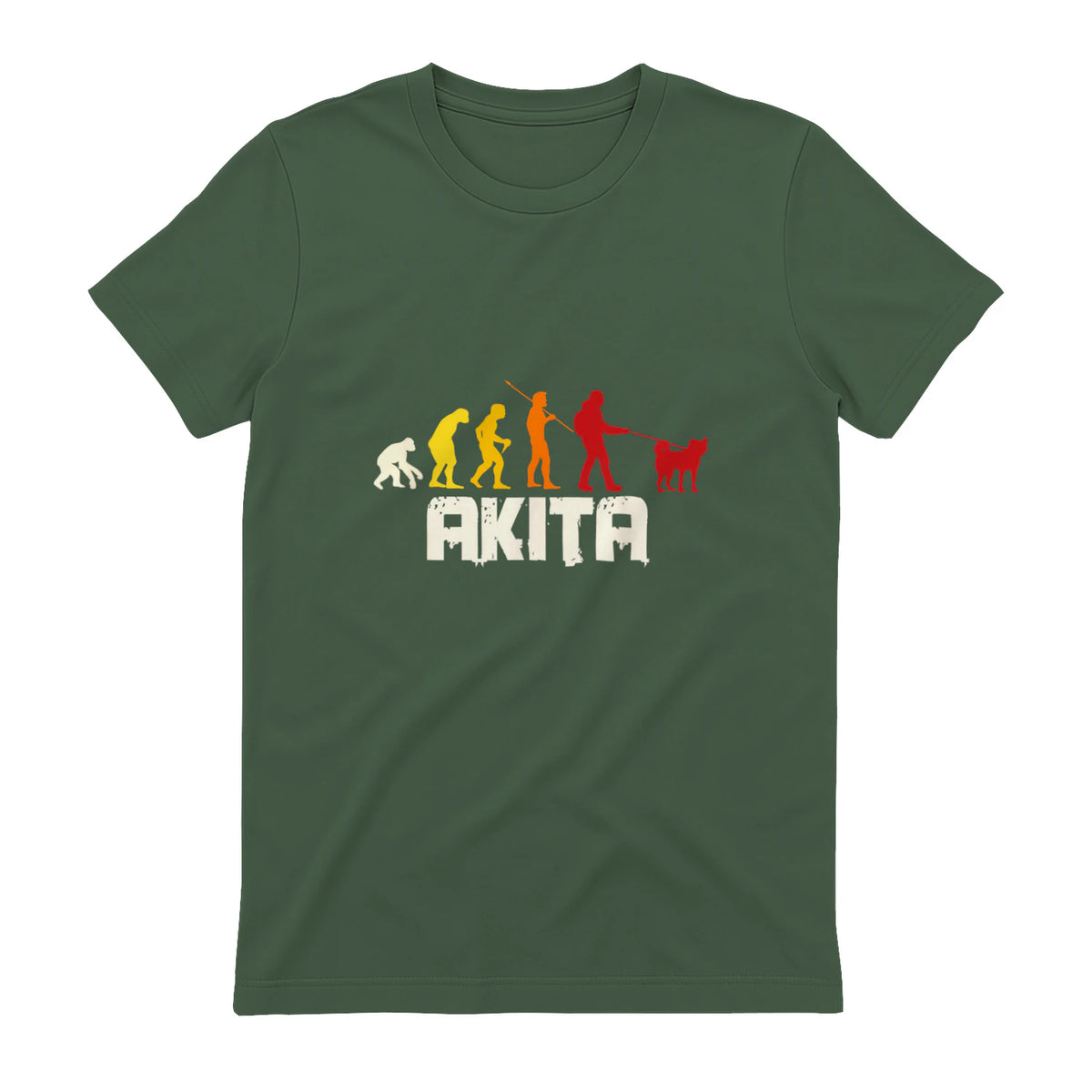 Akita Inu Evolution Chien Japon in Military Green - back view