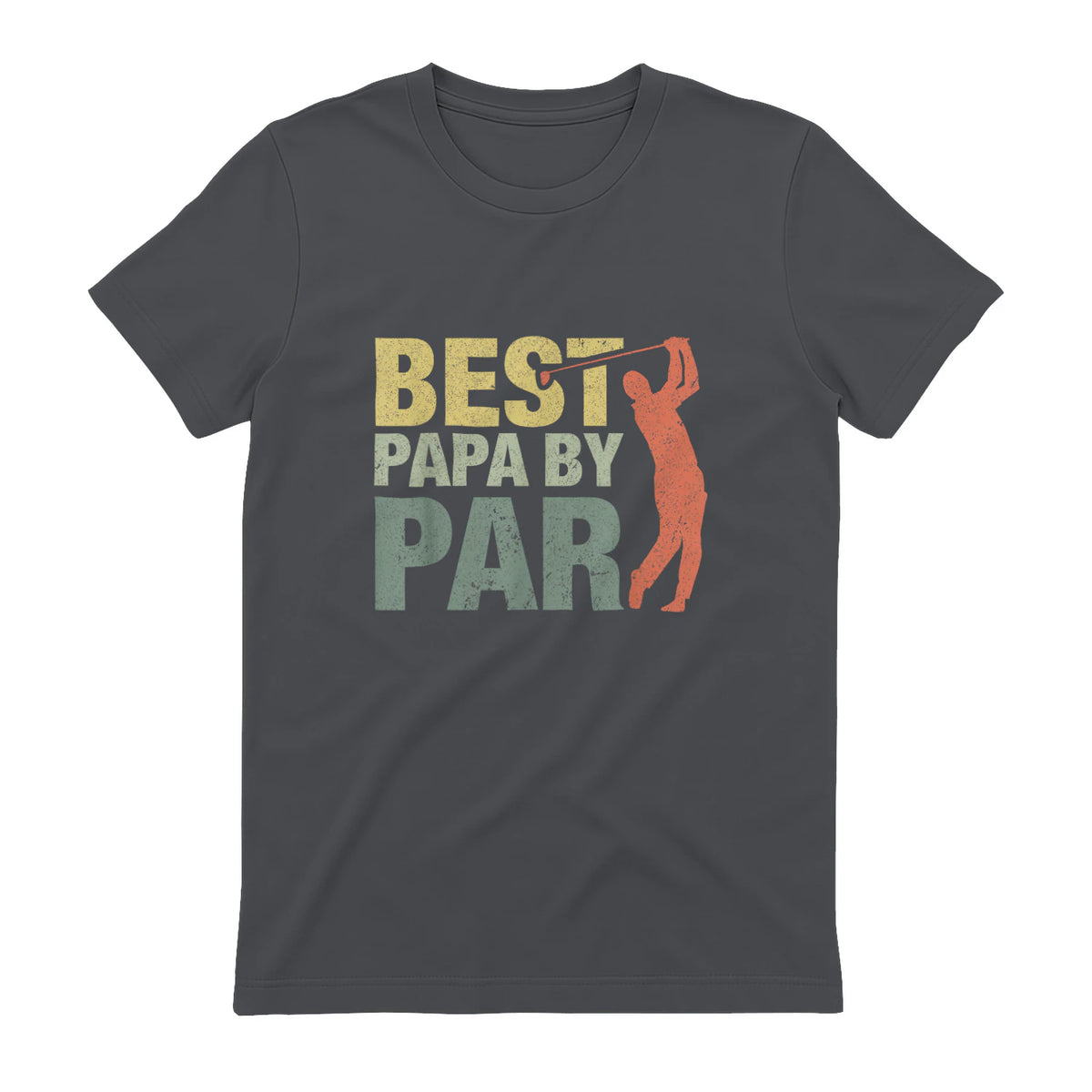 Funny Best Papa By Par Father's Day Golf Gift Grandpa in Charcoal - back view