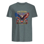 American Independence Day Anniversary T-Shirt in Dark Heather - back view