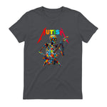 Autism Skeleton Guitar Player Rock Music Autism Awareness in Charcoal - back view