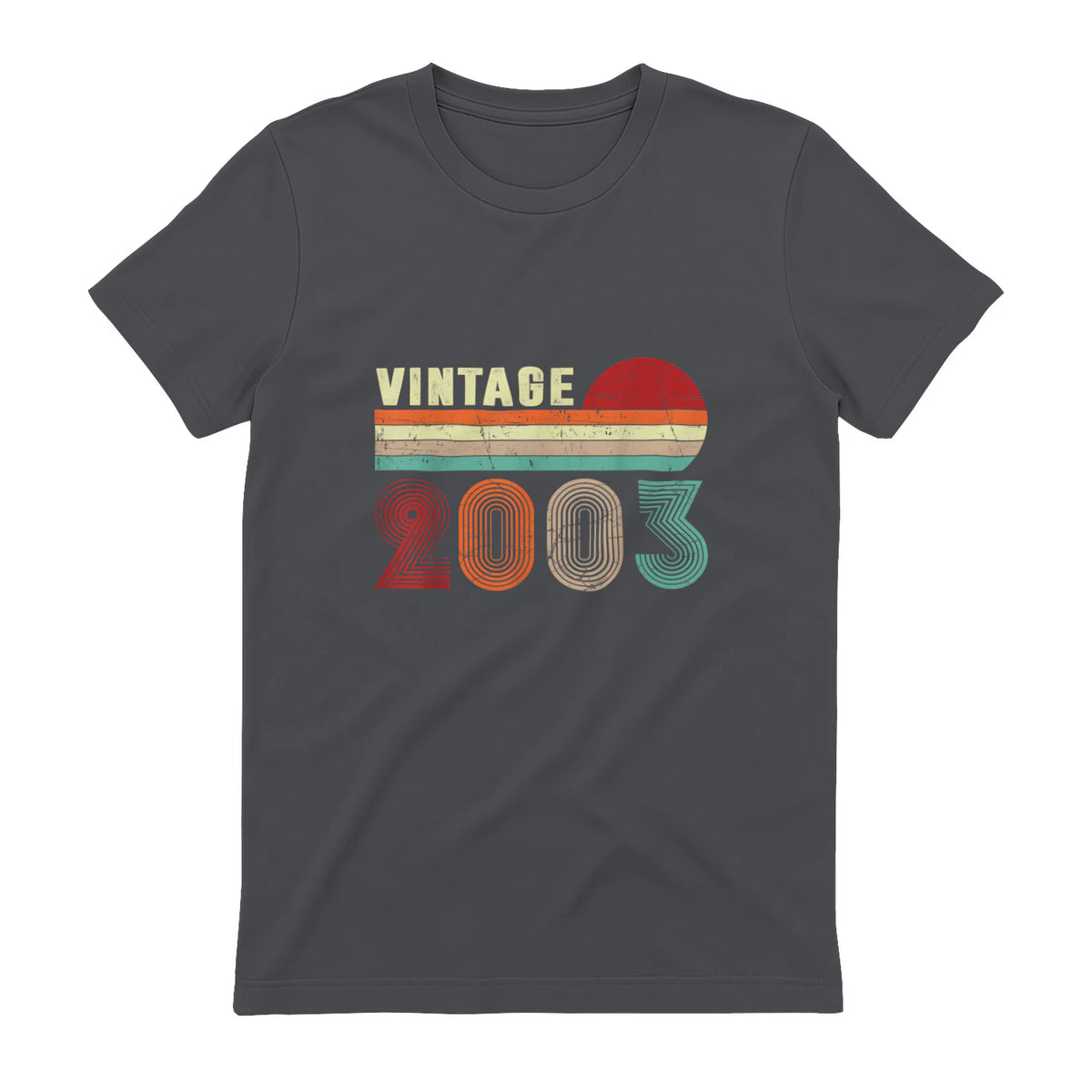 Vintage Twenty-Second Birthday T-Shirt in Charcoal - back view