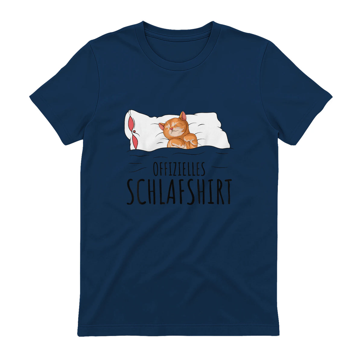 Süße Katzen & Haustier Geschenkideen Offizielles Schlafshirt Katze Schlafanzug Katzen in Navy - back view