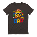 Dad Master Builder T-Shirt in Dark Chocolate - back view