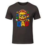 Dad Master Builder T-Shirt in Dark Chocolate - front view