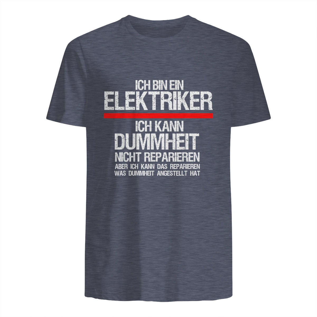 Elektriker Fun Geschenkidee - Herren Schwarz S - Kurzarm - Casual Funny Slogan Electrician in Heather Navy - back view