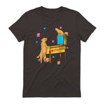 Flipper Wiz chien chat jouant au flipper in Dark Chocolate - back view