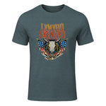 Lynyrd Skynyrd - Americana Steer Skull T-Shirt in Dark Heather - front view