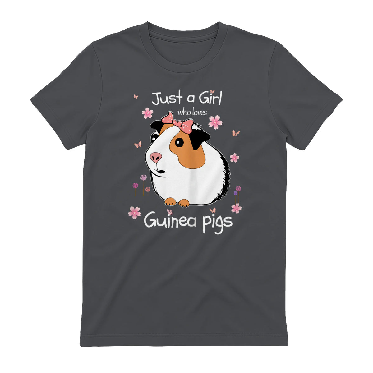 Just a Girl Who Loves Guinea Pigs - Cute Pets Lover Gift in Charcoal - back view