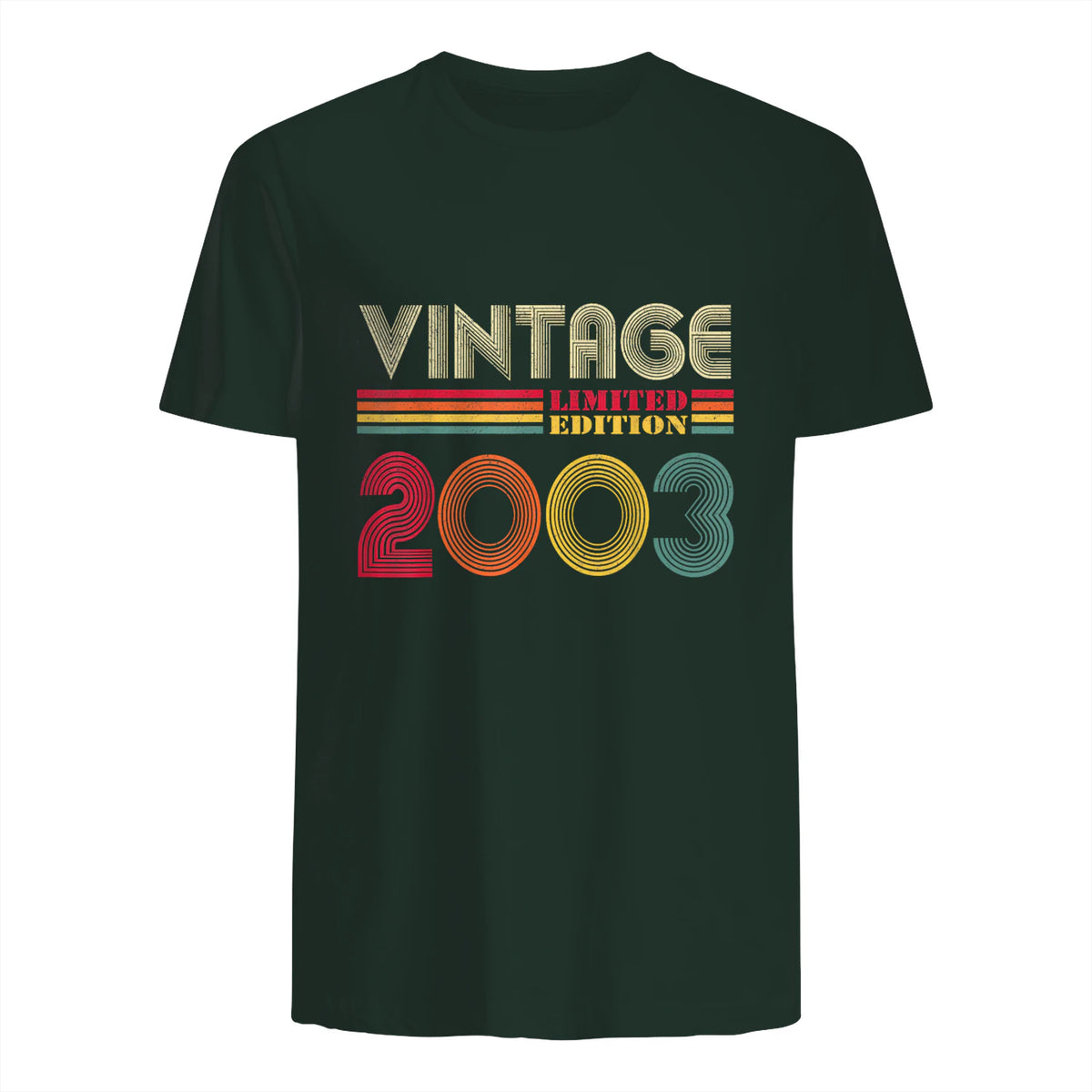 Vintage Twenty-First Birthday Gift T-Shirt in Forest Green - back view