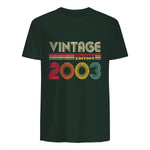Vintage Twenty-First Birthday Gift T-Shirt in Forest Green - back view