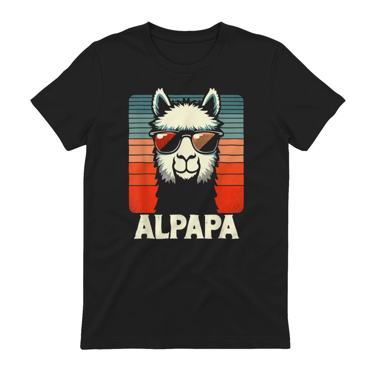 Bester Papa Alpapa Alpaka Frischgebackener Papa Vatertag T-Shirt in Black - back view