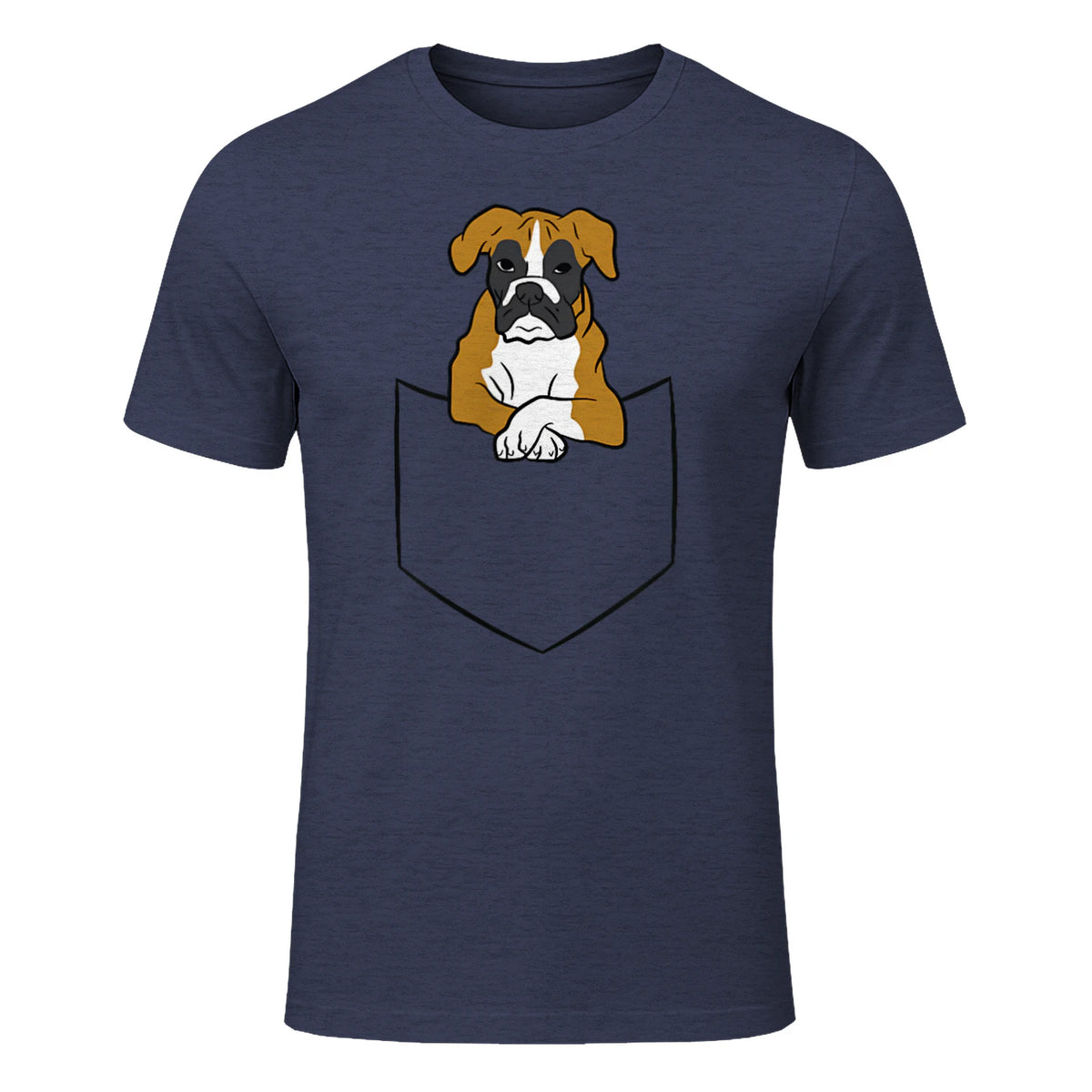 Chien Boxer dans la poche Chien Boxer in Heather Navy - front view