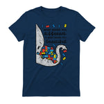 What Makes You Different Autism Awareness T-Shirt in Navy - back view