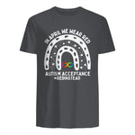 in April We Wear Red Autism Awareness Acceptance Red Instead in Charcoal - back view