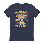 Bon Supporter Strasbourg boit la pression humour Strasbourg in Heather Navy - back view