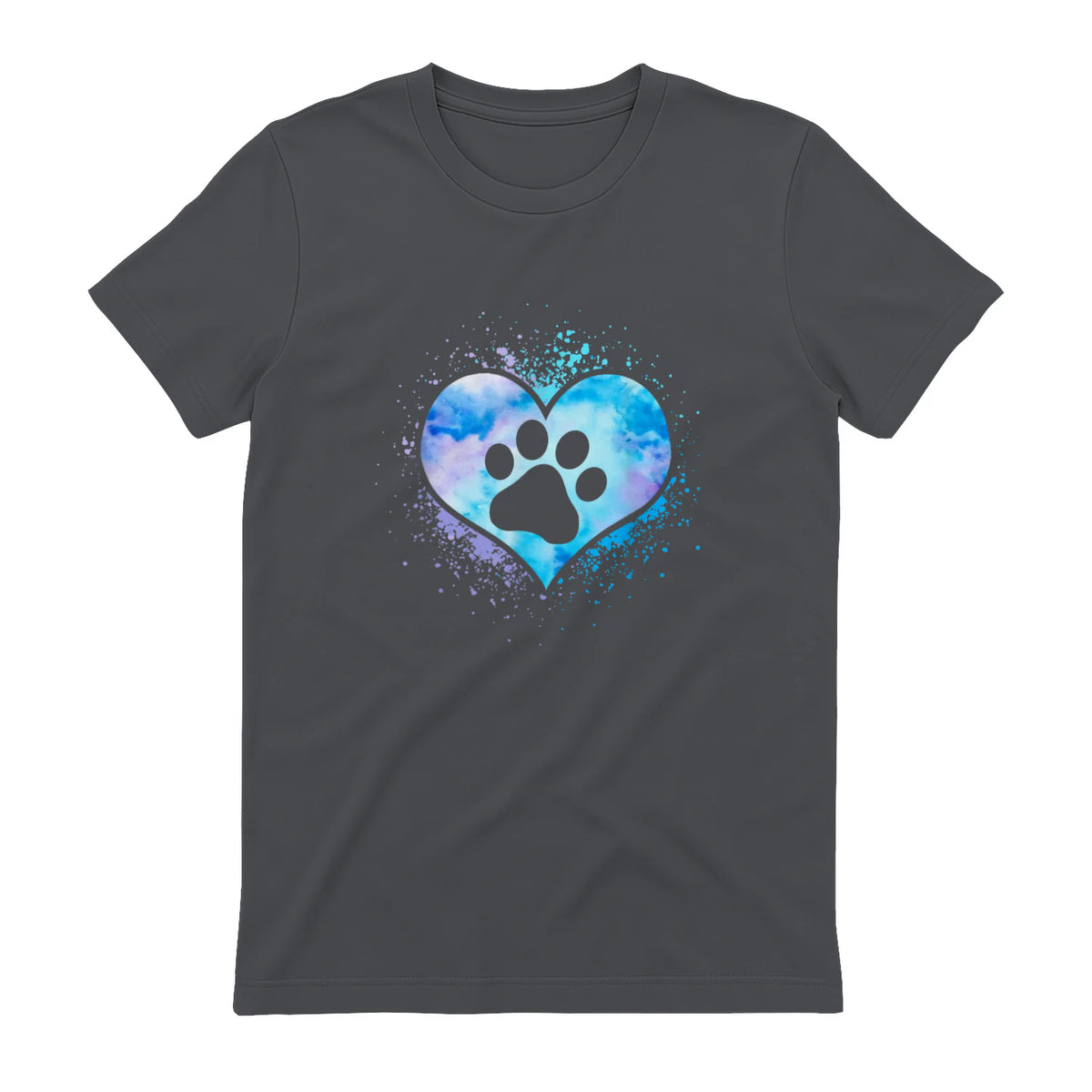 chien patte dans le coeur chien amoureux animal de compagnie in Charcoal - back view