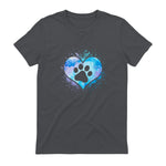 chien patte dans le coeur chien amoureux animal de compagnie in Charcoal - back view