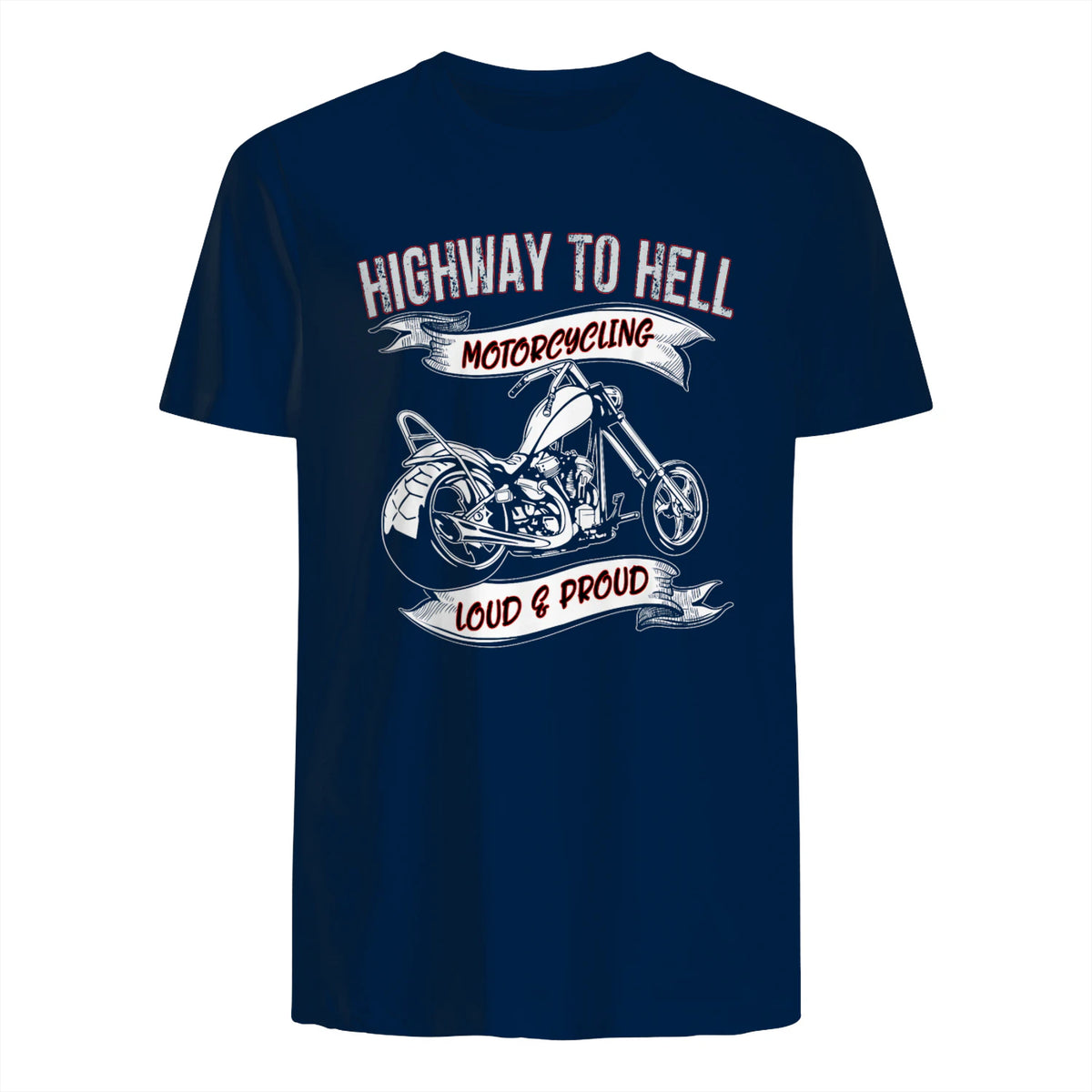 Highway to Hell Motorradfahrer Biker Motorrad Männer in Navy - back view